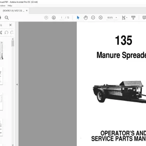 Gehl 135 Manure Spreader Operator's & Service Parts Manual 904901 - PDF DOWNLOAD