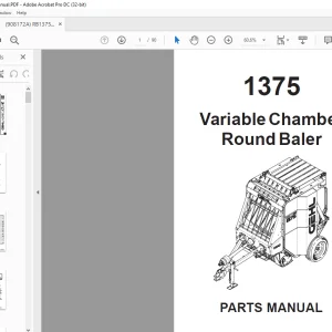 Gehl 1375 Variable Chamber Round Baler Parts Manual 908172 - PDF DOWNLOAD