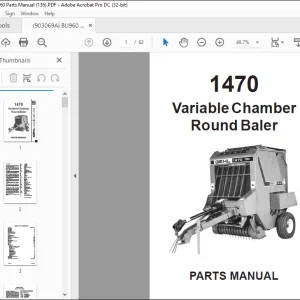 Gehl 1470 Variable Chamber Round Baler Parts Manual(908006)   -  PDF DOWNLOAD
