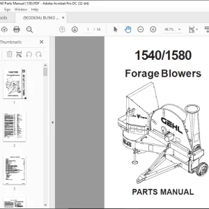 Gehl 1540 1580 Forage Blowers Parts Manual(907570)  - PDF DOWNLOAD