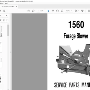 Gehl 1560 Forage Blower Service Parts Manual 903959 - PDF DOWNLOAD