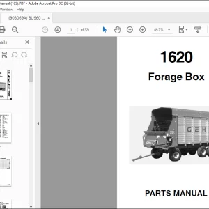 Gehl 1620 Forage Box Parts Manual(909862A) -  PDF DOWNLOAD
