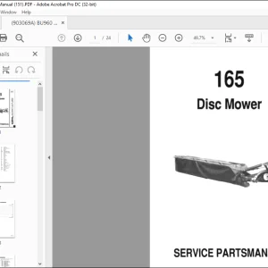 Gehl 165 Disc Mower Parts Manual(906558)  - PDF DOWNLOAD