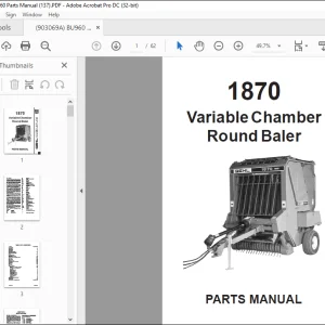 Gehl 1870 Variable Chamber Round Baler Parts Manual(908007)  - PDF DOWNLOAD
