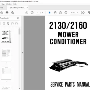 Gehl 2130 2160 MOWER Conditioner Service Parts Manual(903217)  -  PDF DOWNLOAD