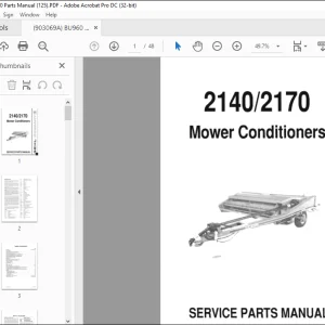 Gehl 2140 2170 Mower Conditioners Service Parts Manual(906305)  - PDF DOWNLOAD