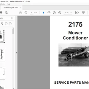 Gehl 2175 Mower Conditioner Service Parts Manual(906693) -  PDF DOWNLOAD
