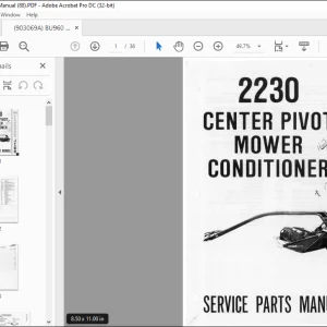 Gehl 2230 Center Pivot Mower Conditioner Service Parts Manual(903219) - PDF DOWNLOAD