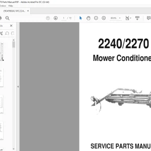 Gehl 2240 2270 Mower Conditioner Service Parts Manual 904988 - PDF DOWNLOAD