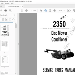Gehl 2350  Disc Mower Conditioner Service Parts Manual(904228) - PDF DOWNLOAD