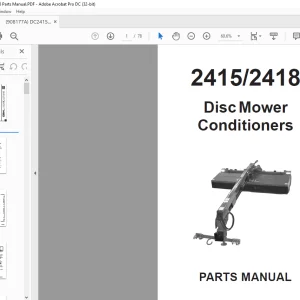 Gehl 2415 2418 Disc Mower Conditioners Parts Manual 908177 - PDF DOWNLOAD