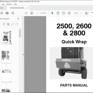 Gehl 2500, 2600 & 2800 Quick Wrap Parts Manual(909799)  - PDF DOWNLOAD
