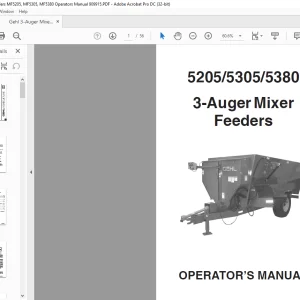 Gehl 3-Auger Mixer Feeders MF5205, MF5305, MF5380 Operators Manual 909915 - PDF DOWNLOAD