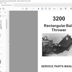 Gehl 3200 Rectangular Bale Thrower Service Parts Manual 904783
