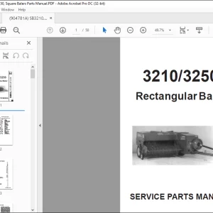 Gehl 3210 3250 Rectangular Baler Service Parts Manual(904781) - PDF DOWNLOAD