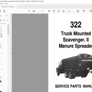 Gehl 322 Truck Mounted Scavenger II Manure Spreader Service Parts Manual 904581 - PDF DOWNLOAD