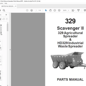 Gehl 329 Scavenger II 329 Agricultural Spreader & HD329 Industrial Waste Spreader Parts Manual - PDF DOWNLOAD
