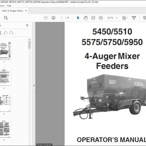 Gehl 4-Auger Mixer Feeders MF5450, MF5510, MF5575, MF5750, MF5950 Operators Manual 909906 - PDF DOWNLOAD