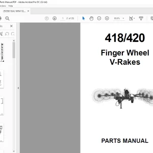 Gehl 418 420 Finger Wheel V-Rakes Parts Manual 909818 - PDF DOWNLOAD