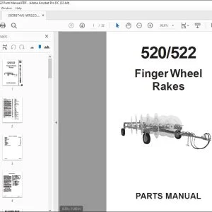 Gehl 520 522 Finger Wheel Rakes Parts Manual - PDF DOWNLOAD