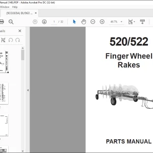 Gehl 520 522 Finger Wheel Rakes Parts Manual(909874)  - PDF DOWNLOAD