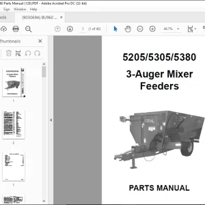 Gehl 5205 5305 5380 3-Auger Mixer Feeders Parts Manual(909916)  - PDF DOWNLOAD