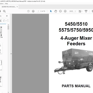 Gehl 5450 5510 5575 5750 5950 4-Auger Mixer Feeders Parts Manual 909907 - PDF DOWNLOAD