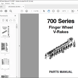 Gehl 700 Series Finger Wheel V-Rakes Parts Manual(909923)  - PDF DOWNLOAD