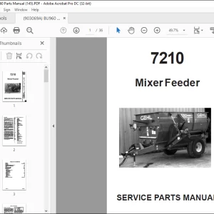 Gehl 7210 Mixer Feeder Service Parts Manual(907072)  - PDF DOWNLOAD
