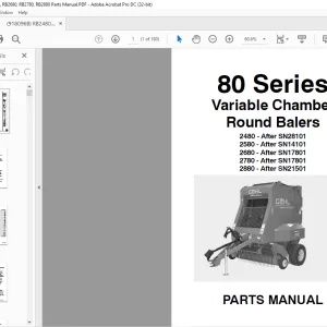 Gehl 80 Series 2480 2580 2680 2780 2880 Variable Chamber Round Balers Parts Manual 918096 - PDF DOWNLOAD