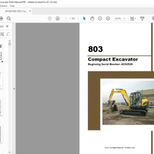 Gehl 803 Compacat Excavator Parts Manual 918076 - PDF DOWNLOAD