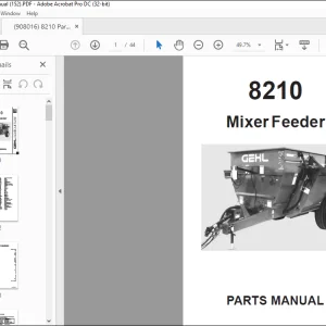 Gehl 8210 Mixer Feeder Parts Manual(908016)  - PDF DOWNLOAD