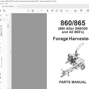 Gehl 860 865 (860 After SN9300 and All 865’s) Forage Harvesters Parts Manual 907506 - PDF DOWNLOAD