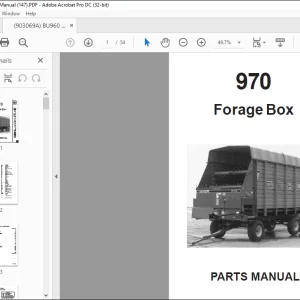 Gehl 970 Forage Box Parts Manual(907144)  - PDF DOWNLOAD