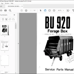 Gehl BU 920 Forage BOX Service Parts Manual(901938)  - PDF DOWNLOAD