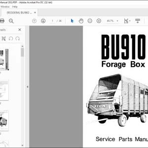 Gehl BU910 Forage Box Service and Parts Manual(901438)  -  PDF DOWNLOAD