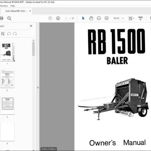 Gehl Baler RB1500 Owner's Manual 901645A - PDF DOWNLOAD