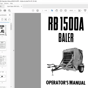 Gehl Baler RB1500A Operators Manual 902231A - PDF DOWNLOAD