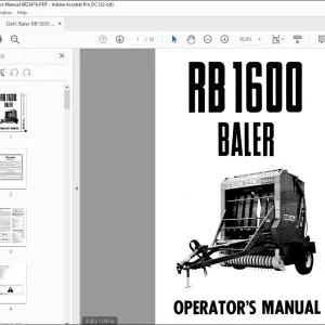 Gehl Baler RB1600 Operators Manual 902347A - PDF DOWNLOAD