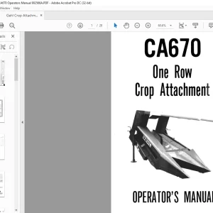 Gehl Crop Attachment CA670 Operators Manual 902566A - PDF DOWNLOAD