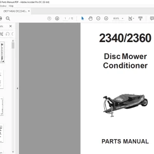 Gehl Disc Mower Conditioner 2340 2360 Parts Manual(907146) - PDF DOWNLOAD