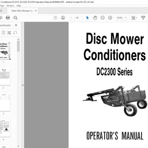 Gehl Disc Mower Conditioner DC2310, DC2330, DC2350 Operators Manual 903888A - PDF DOWNLOAD