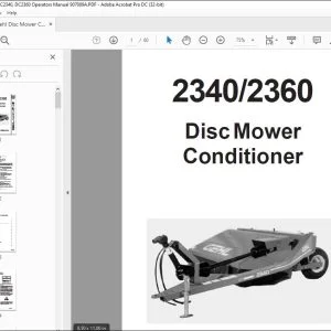 Gehl Disc Mower Conditioner DC2340, DC2360 Operators Manual 907089A - PDF DOWNLOAD