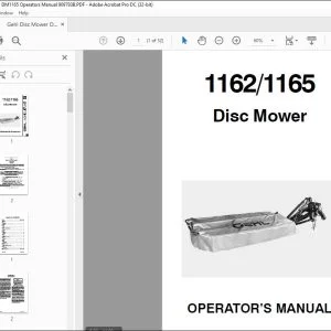 Gehl Disc Mower DM1162, DM1165 Operators Manual 909793B - PDF DOWNLOAD