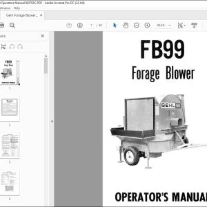 Gehl Forage Blower FB99 Operators Manual 902793C - PDF DOWNLOAD