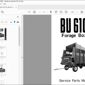 Gehl Forage Box BU610 Parts Manual - PDF DOWNLOAD