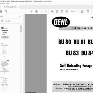 Gehl Forage Box BU80, BU81, BU82, BU83, BU84 Operators Manual 903547A - PDF DOWNLOAD