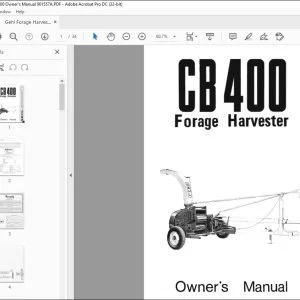 Gehl Forage Harvester CB400 Owner's Manual 901557A - PDF DOWNLOAD