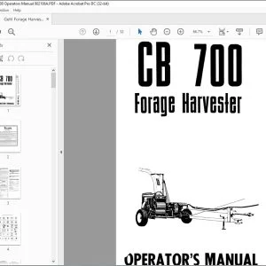 Gehl Forage Harvester CB700 Operators Manual 902106A - PDF DOWNLOAD