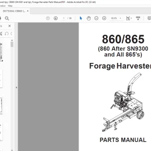 Gehl Forage Harvesters CB860 CB865 Parts Manual(907506) - PDF DOWNLOAD